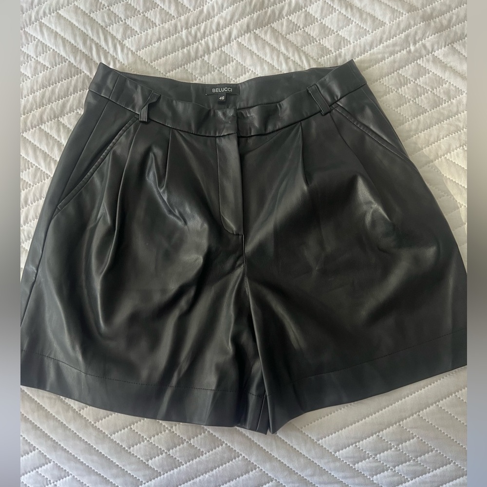 Faux leather shorts